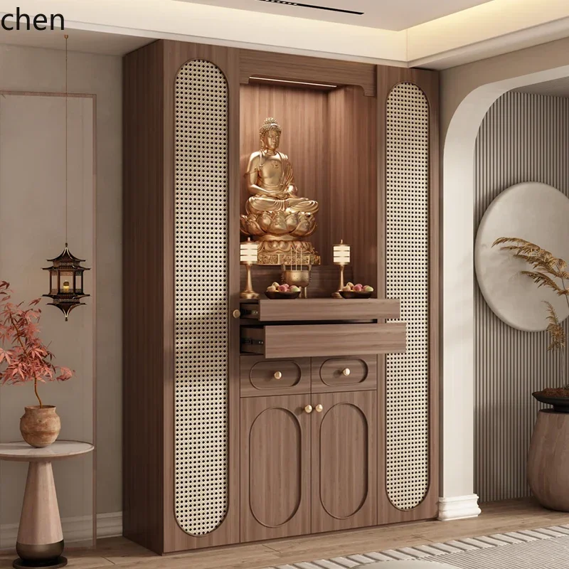 PYH Guanyin Buddha Statue Seating Table High-end Modern Buddha Cabinet Guan Gong Fragrant Case Table