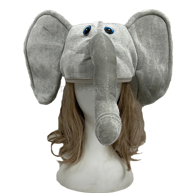 

Adult Unisex Funny Elephant Headgear for Cosplay Masquerades Party Animal Costume Hat Stage Props Economic