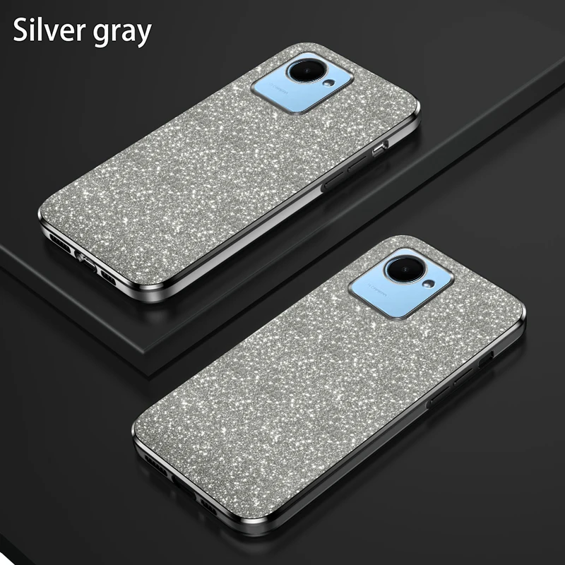 For Realme C30 Case Realme C30S Phone Case RMX3690 RMX3581 RMX3623 Luxury Gradient Glitter Plating Silicone Back Cover Funda