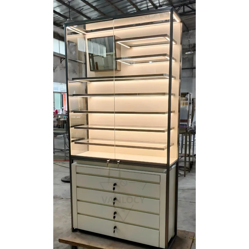 custom.Custom Fashion Jewelry Display Cabinets  Suitable Display in Cosmetics Perfume and Glasses Stores Jewelry showcase