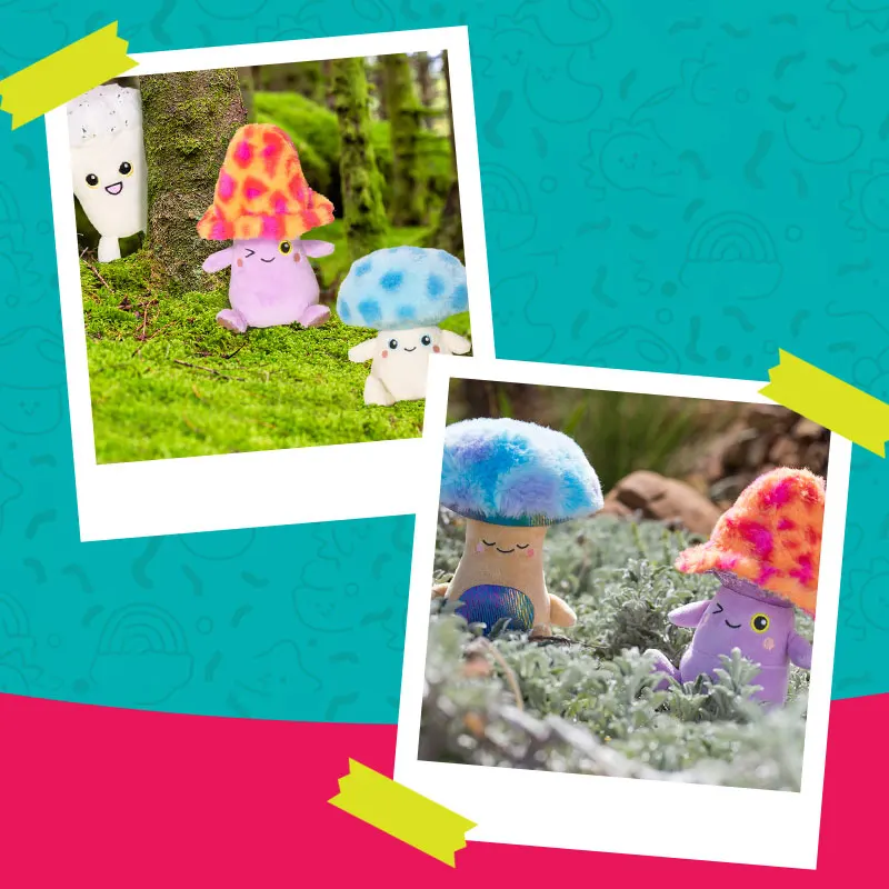 Jouets en peluche BumBumz Jazwares pour enfants, véritable pièce plus lente, série de champignons au beurre, cadeau d'ornement pour filles