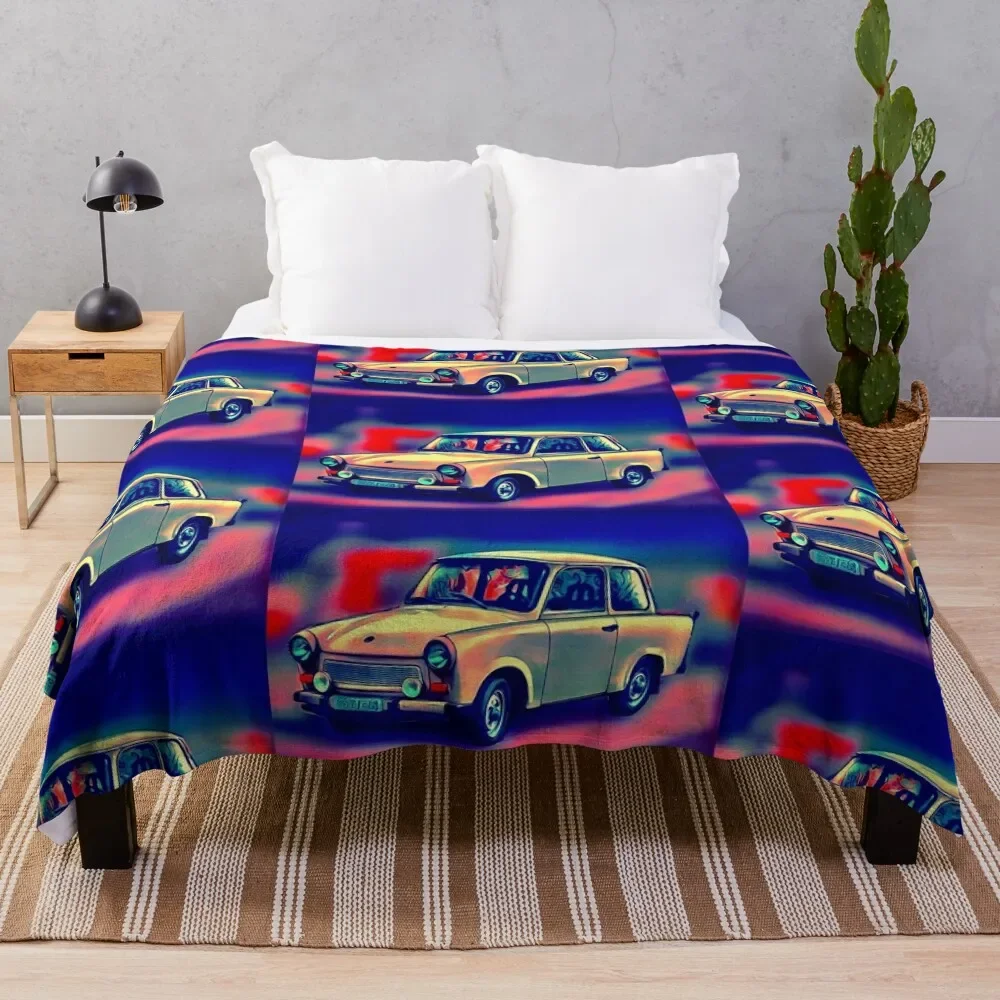

Trabi - Trabant Throw Blanket Travel Size Cozy Blanket for Plane Train