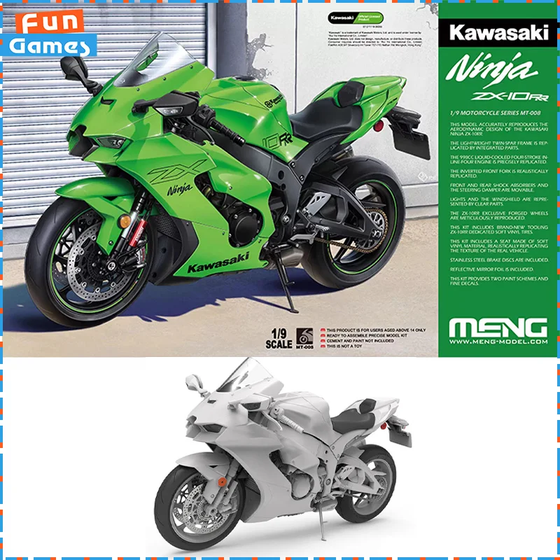 

New MENG 1/9 Kawasaki Ninja ZX-10RR Motorcycle Assemble Model MT-008 Uncolored Assemble Figure Collectible Custom Birthday Gifts