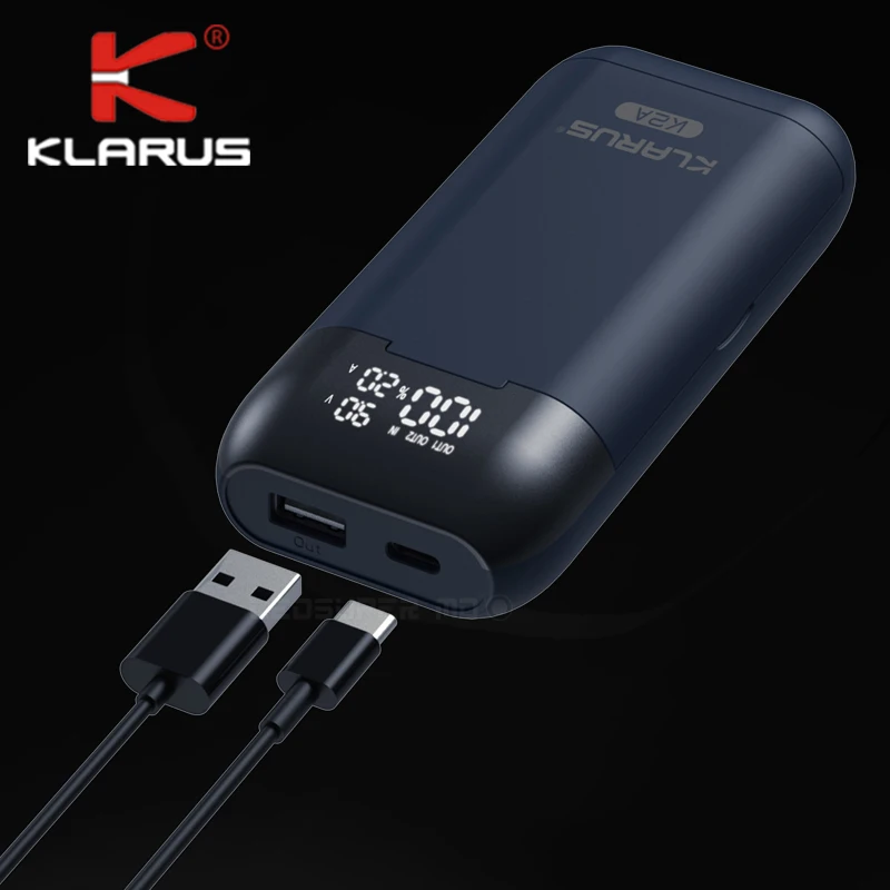 3-In-1 KLARUS K2A Power Bank & Battery Holder & Dual-Batteries Intelligent Charger with Digital Display