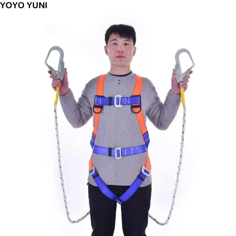 Double-hook Safety Belt Wear-resistant Survival Rope Full-body Safety Belt High-altitude Buffer Safety Harness Rescue Operations