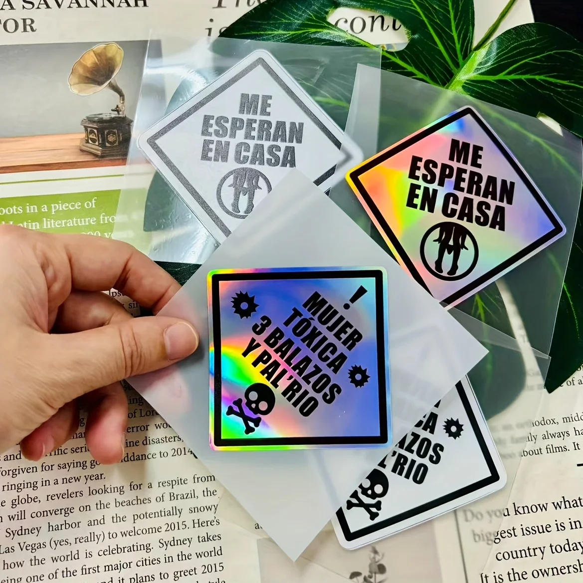 قطعة واحدة من ملصق الدراجة النارية، ملصق تقليم الخوذة: "إنهم ينتظرني في المنزل مع زوجة سامة" - للشاحنات، #4