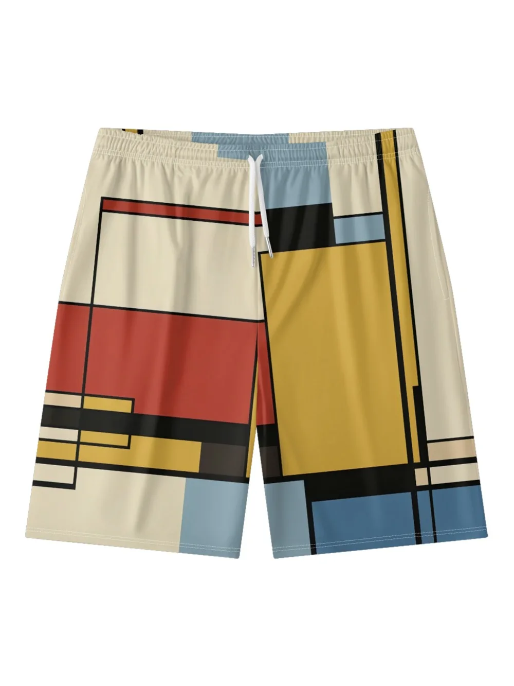 Geometric Abstract Art Printed Urban Shorts Summer Essential Cool Chic Beachwear Gym Streetwear Couple All-Match Plus Size 9XL