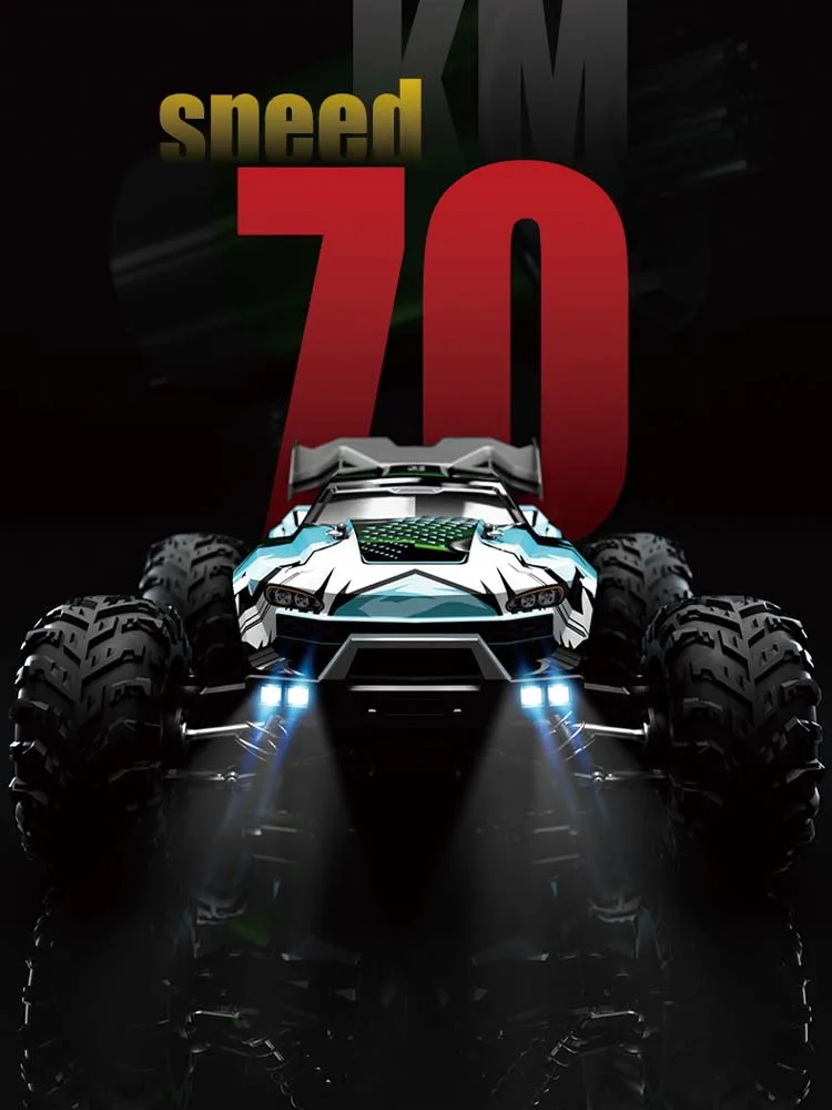 Teeggi 16101/16102 PRO 1:16 Hochgeschwindigkeits-Ferngesteuertes Auto mit LED, 70 km/h, Allradantrieb, professionelles Offroad-Auto, Monstertruck, Geschenkspielzeug