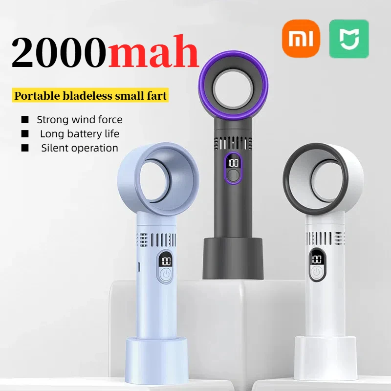 Xiiaomi 100 Level Bladeless Fan Intelligent Digital Display High-speed Bladeless Portable USB Charging High Wind Power Home New