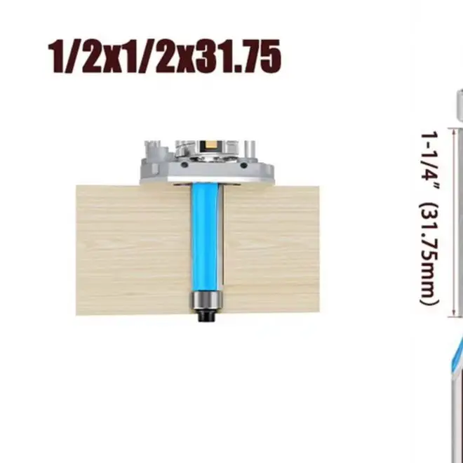 Trimming Router Bit with Bearing for Woodworking Milling and Routing Applications Compatible with Standard Router Collets