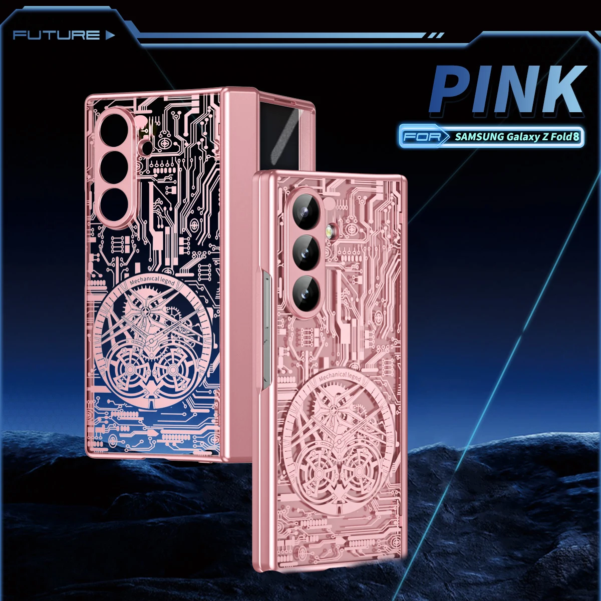 Case For Samsung Galaxy Z Fold7 Z Folding 6 Z Fold5 ZFold4 ZFold3 Cases High-end Plating Mechanical Shockproof Hard Cover