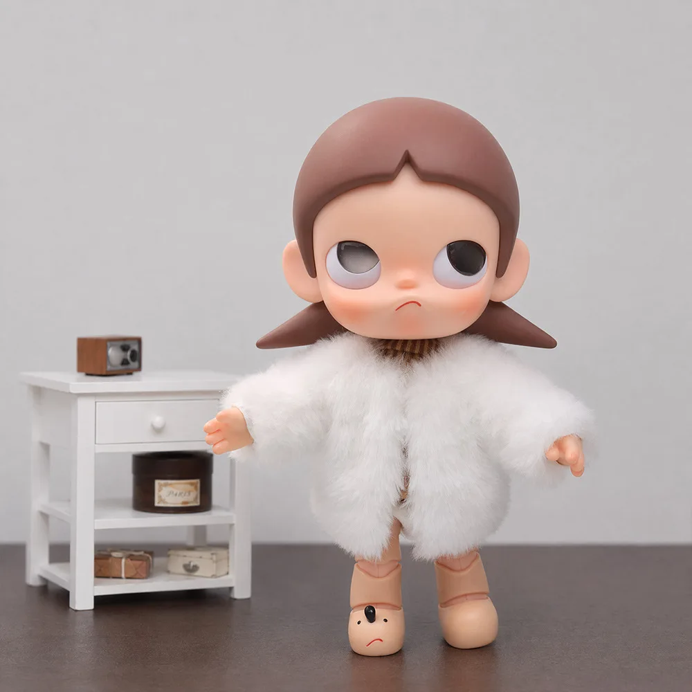 20cm Doll Faux Fur Winter Coat, Plush Jacket Compatible with Zsiga and BJD Dolls 1:8