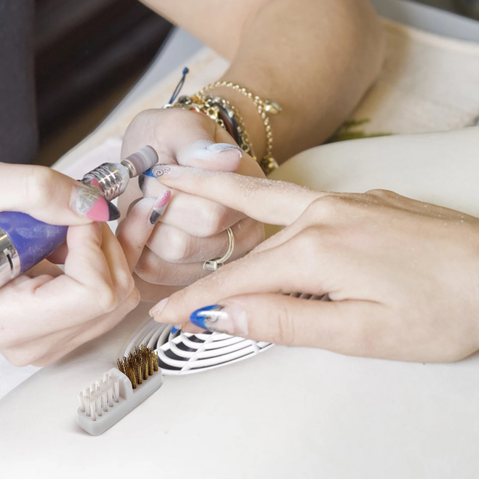 

Multi-Functional Drill Bit Cleaning Brush For Art Salon Copper Wire Brush Long-Lasting Manicure Tool Narrow Hole Design