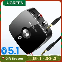 Ugreen Bluetooth RCA-Empfänger 5,1 aptx HD 3,5mm Buchse Aux Wireless Adapter Musik für TV-Auto 2rca Bluetooth Audio-Empfänger aptx