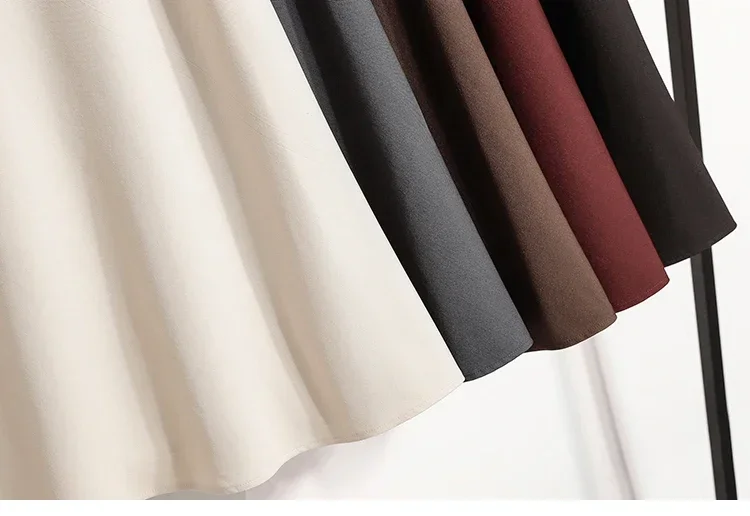 Koreanischer Stil, einfarbig, hohe Taille, elastischer Bund, Damen-A-Linien-Röcke, Alltagskleidung, Frühjahr/Herbst 2026, neu, elegant, vielseitig. – Detail 7