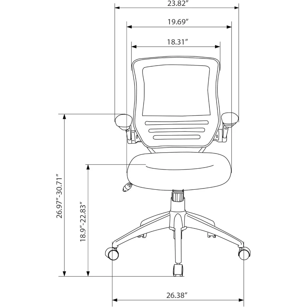 ®   Calusa Mesh-Stuhl mit mittlerer Rückenlehne, Schwarz