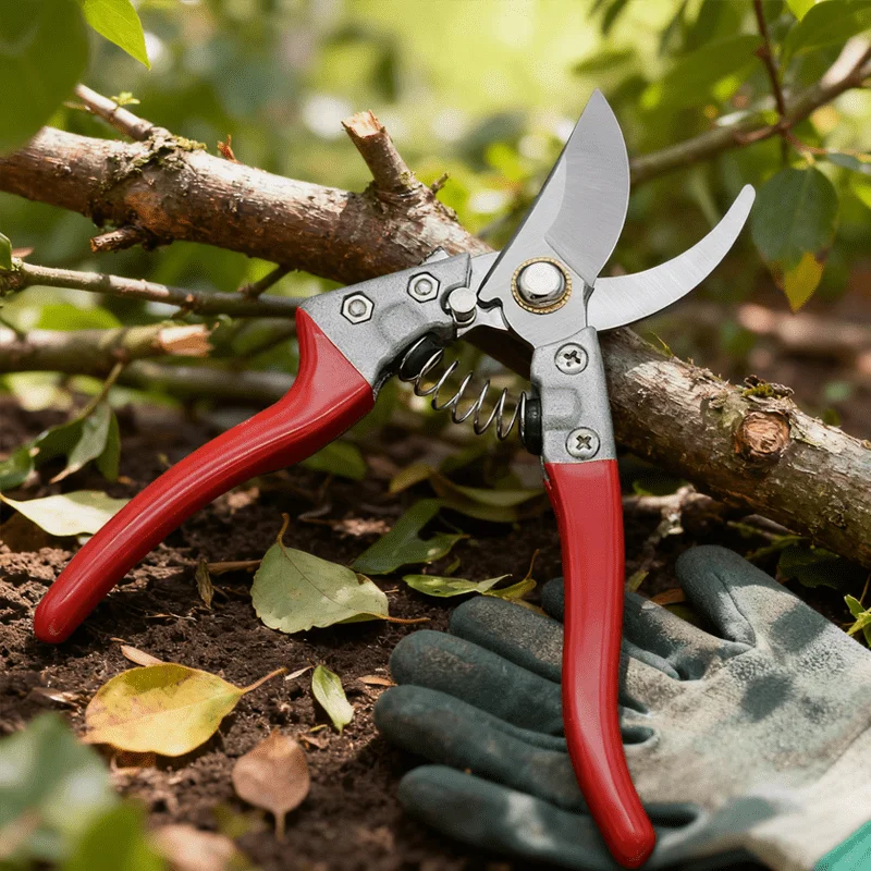 8-Inch SK5 High Carbon Steel Curved-Blade Pruning Shears | Sharp Durable Blade for Large-Diameter Branch Cutting