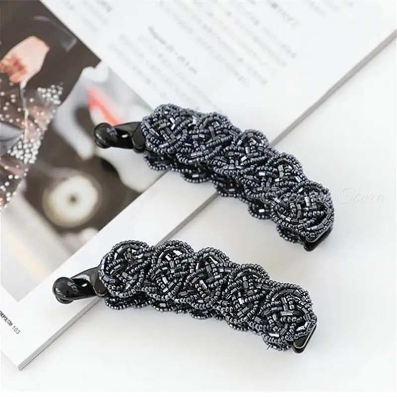 Korea Kristall Perlen Edition Kleine Haarnadel Banane Clip 8cm Vertikale Clip Twist Clip Schachtelhalm Clip Schachtelhalm Schnalle 4 Farben – Detail 12