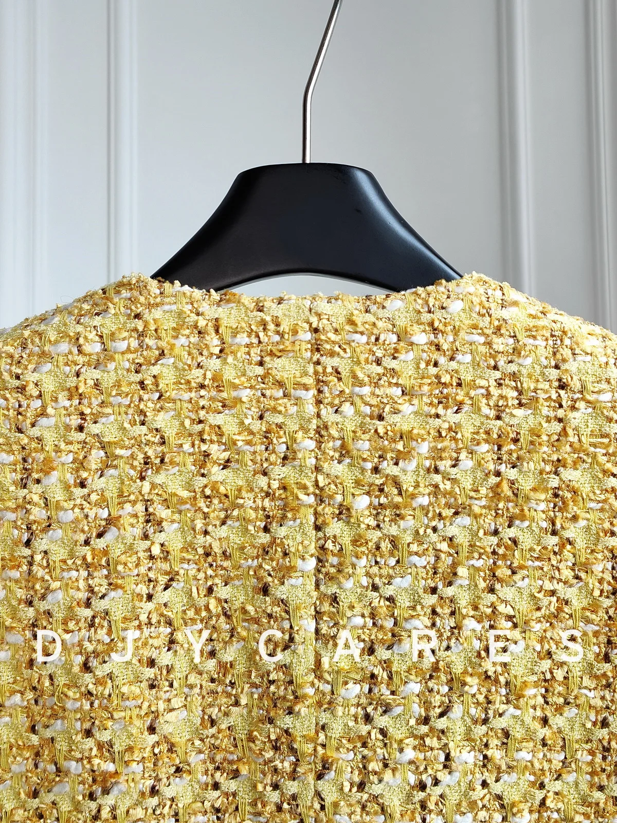 Nouveau À la mode col en v exquis blé or manteau floral mi-long haut grande taille