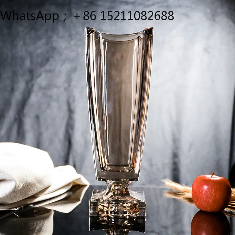 LLY light luxury living room lily large vase water raising flower arrangement crystal glass dining table ornament