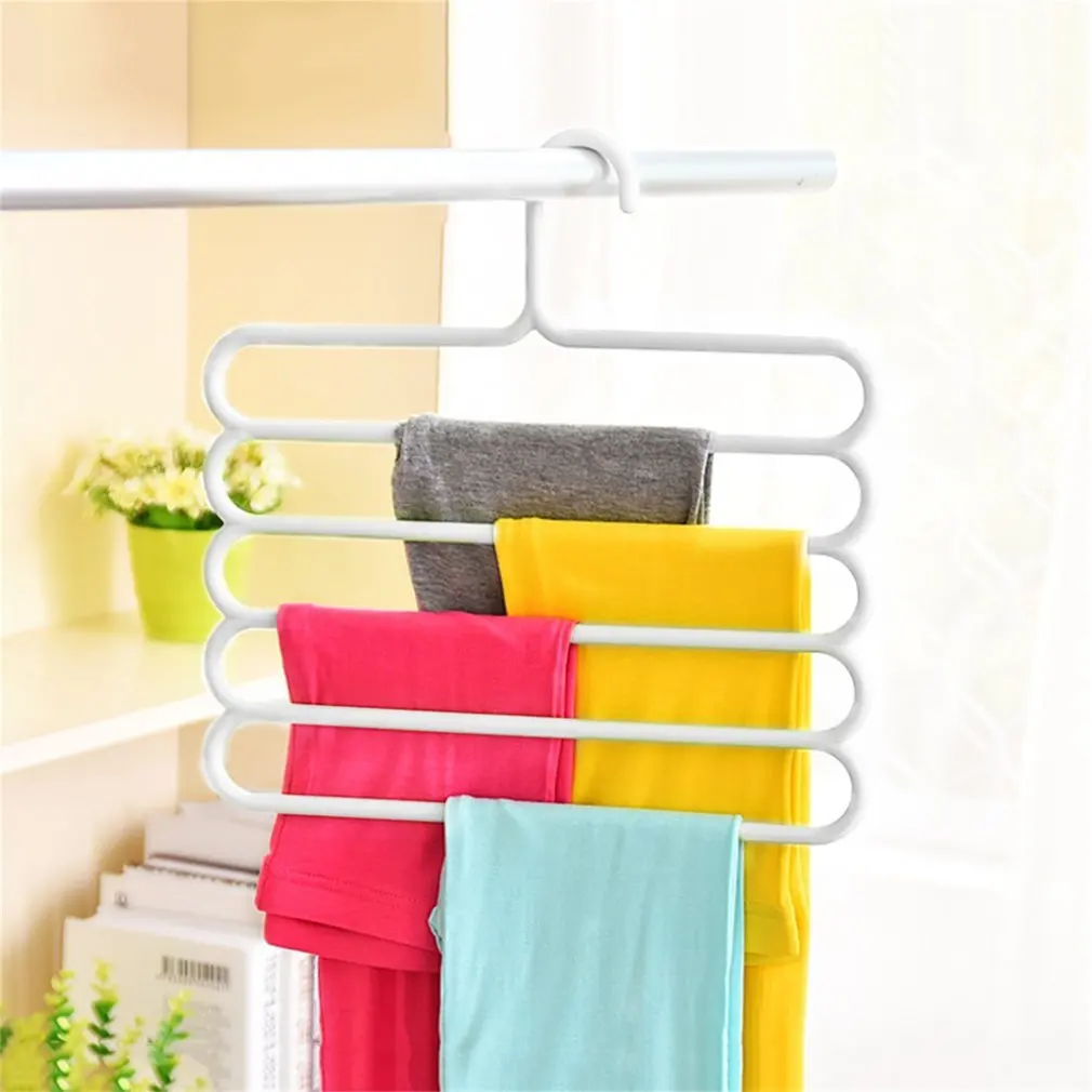 Appendiabiti multifunzionale a 5 strati appendiabiti antiscivolo con più funzioni per appendere e riporre i pantaloni