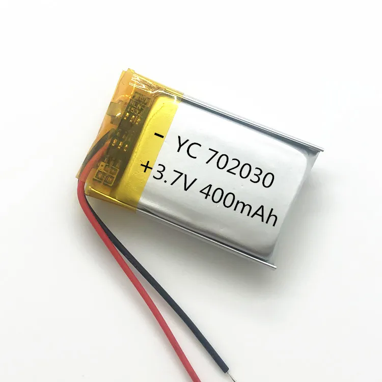 แบตเตอรี่แบบชาร์จไฟได้ลิเธียมโพลิเมอร์3.7V 702030 400mAh สำหรับ DIY MP3 GPS PSP DVR ของเล่นรีโมทคอนโทรลโดรนเครื่องมือส่วนความงาม