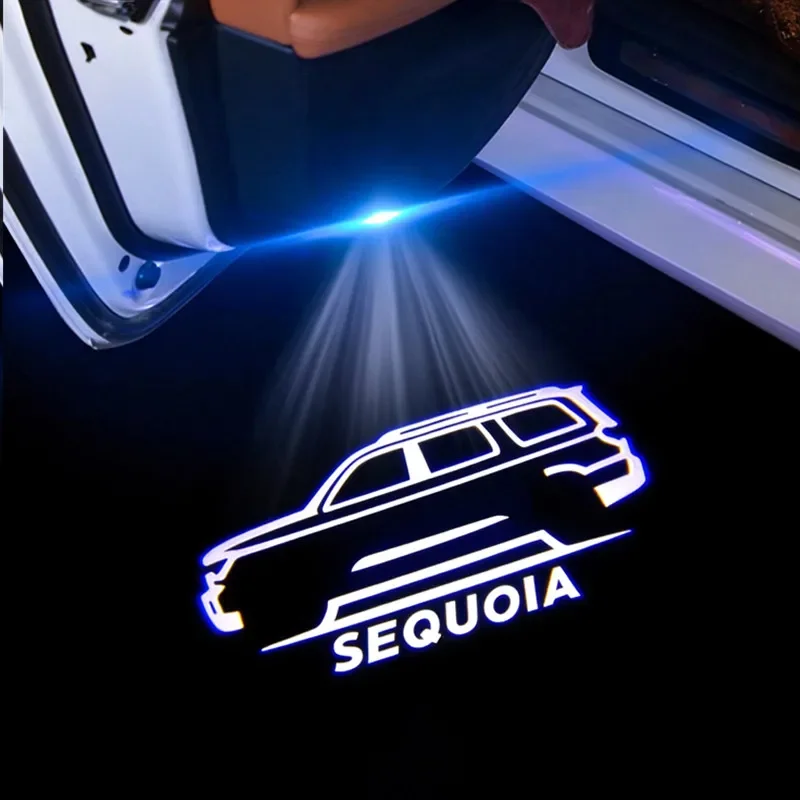 LED Car Welcome Door Ghost Shadow Lights Emblem Accessories for Sequoia 2008 - 2020 2021 2022 2023 2024