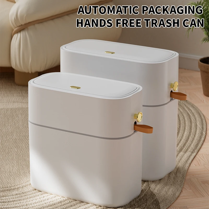 

Household Bathroom Toilet Lid Trash Bin – Automatic Suction-Activated, Extra-Large, Ideal for Toilet Paper Disposal