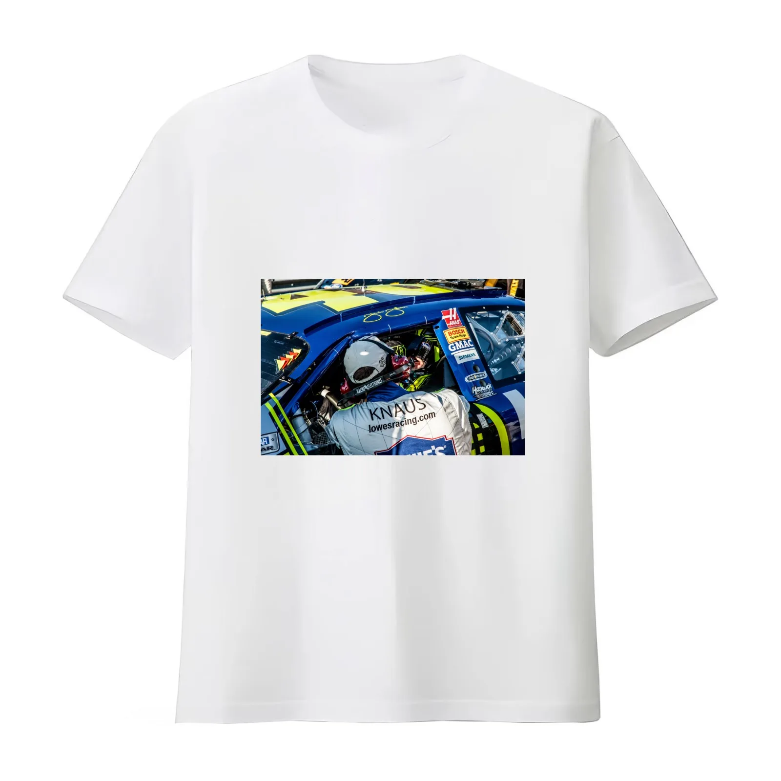 chad talking to Jimmie Johnson T-Shirt Summer Casual Cotton Tee Oversized Streetwear Tops Vintage Graphic Print 100% Cotton