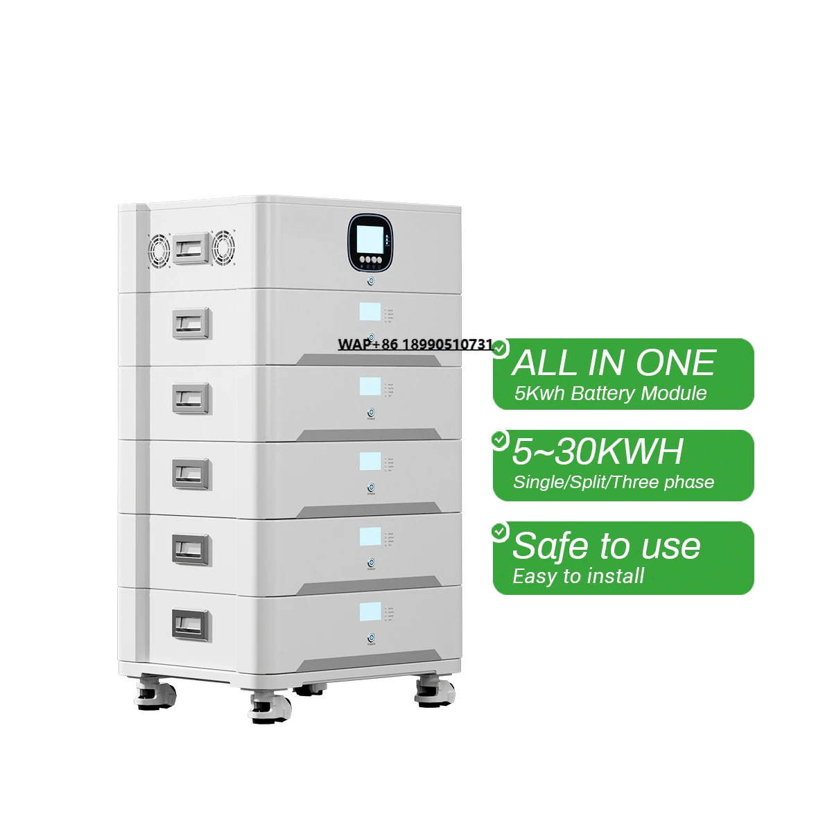 LP LP-PD-512100 51.2V 5KWh 10KWh LiFePO4 Lithium Ion Stackable All-in-One Home Solar Energy Storage Battery CAN Communication