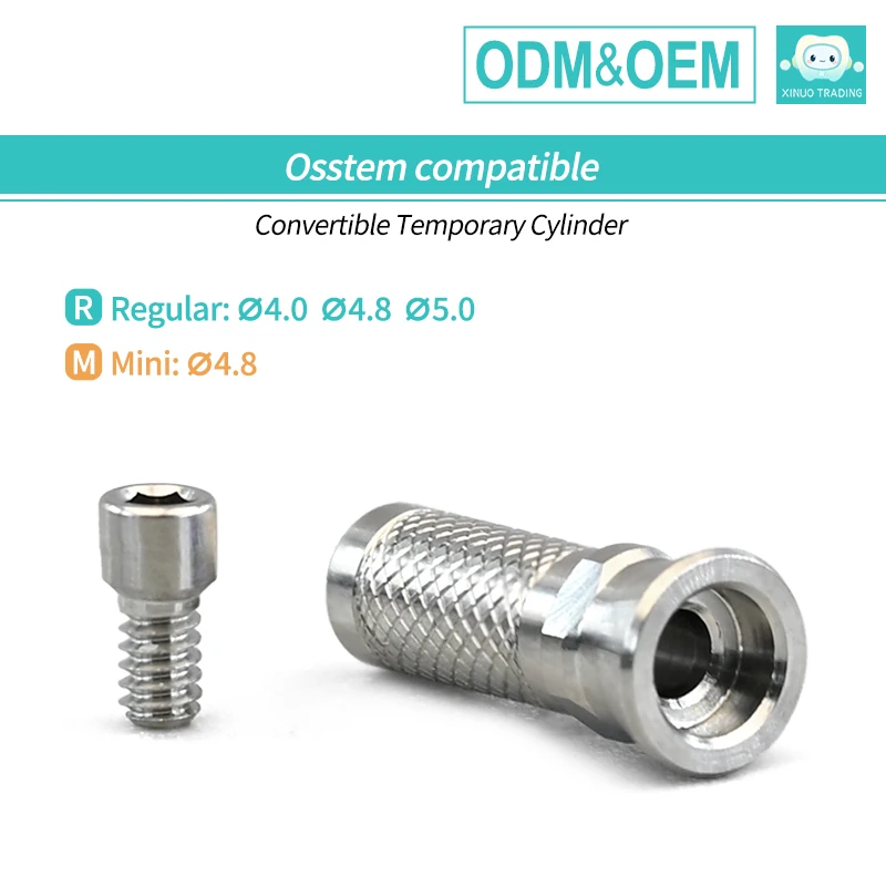 6set For Osstem Compatible Multi-Unit Temporary Abutment Titanium Cylinder w/ Screw CAD/CAM Conv for Dental Implant Crown Bridge