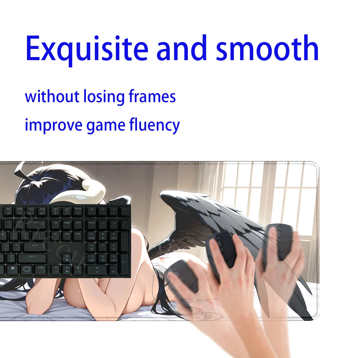 Albedo Overlord لوحة ماوس كبيرة أنيمي مثير فتاة هنتاي ألعاب لعبة لوحة المفاتيح ماوس الكمبيوتر مكتب مكتب الملحقات حصيرة مكتبية #5