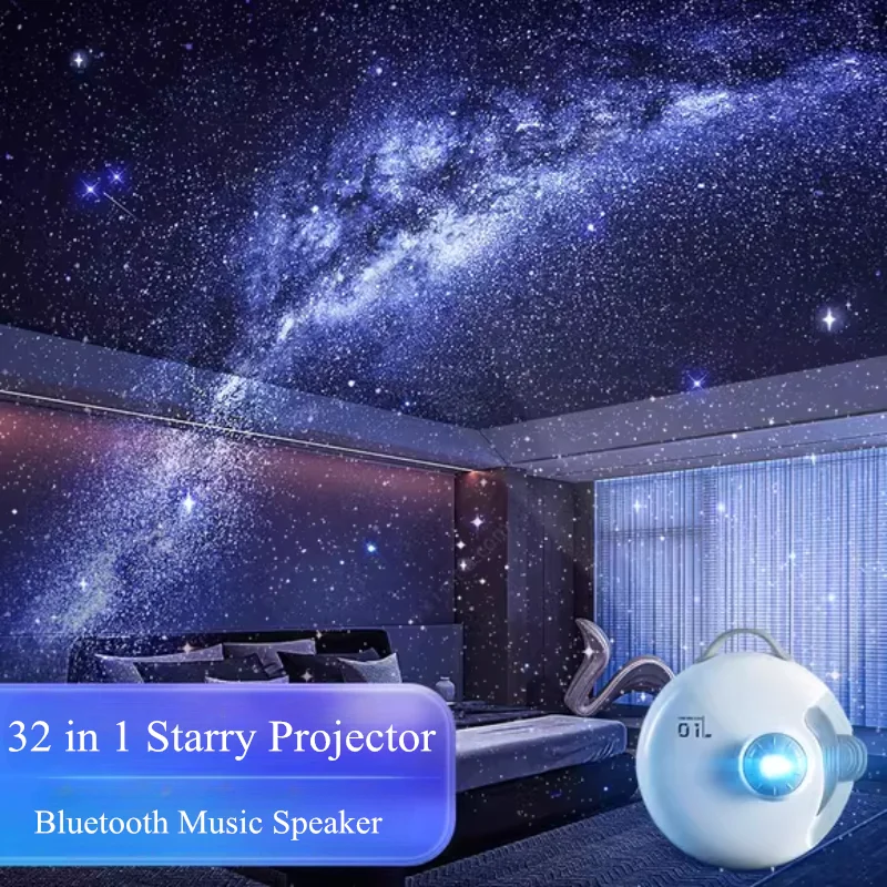 32 in 1 LED Galaxy Planetarium Projector Lamp Remote Bluetooth Speaker Star Night Light Kids Room Ceiling Home Decor Nightlights