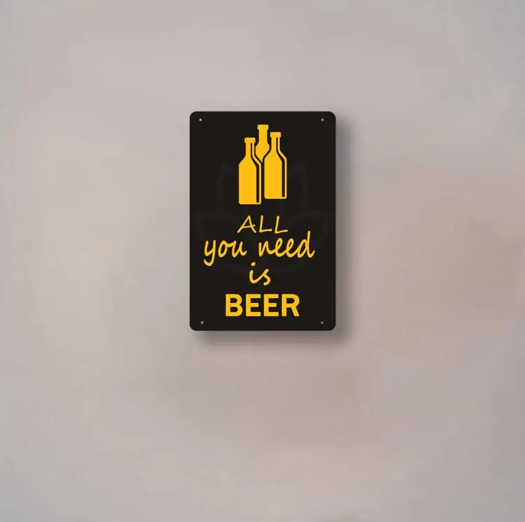 BEUIWJHE All You Need Is Bar, Retro Bar Wall Decor Metal Tin Sign, Fun Family Cafe Club Farm Man Cave Bathroom Tin Painting