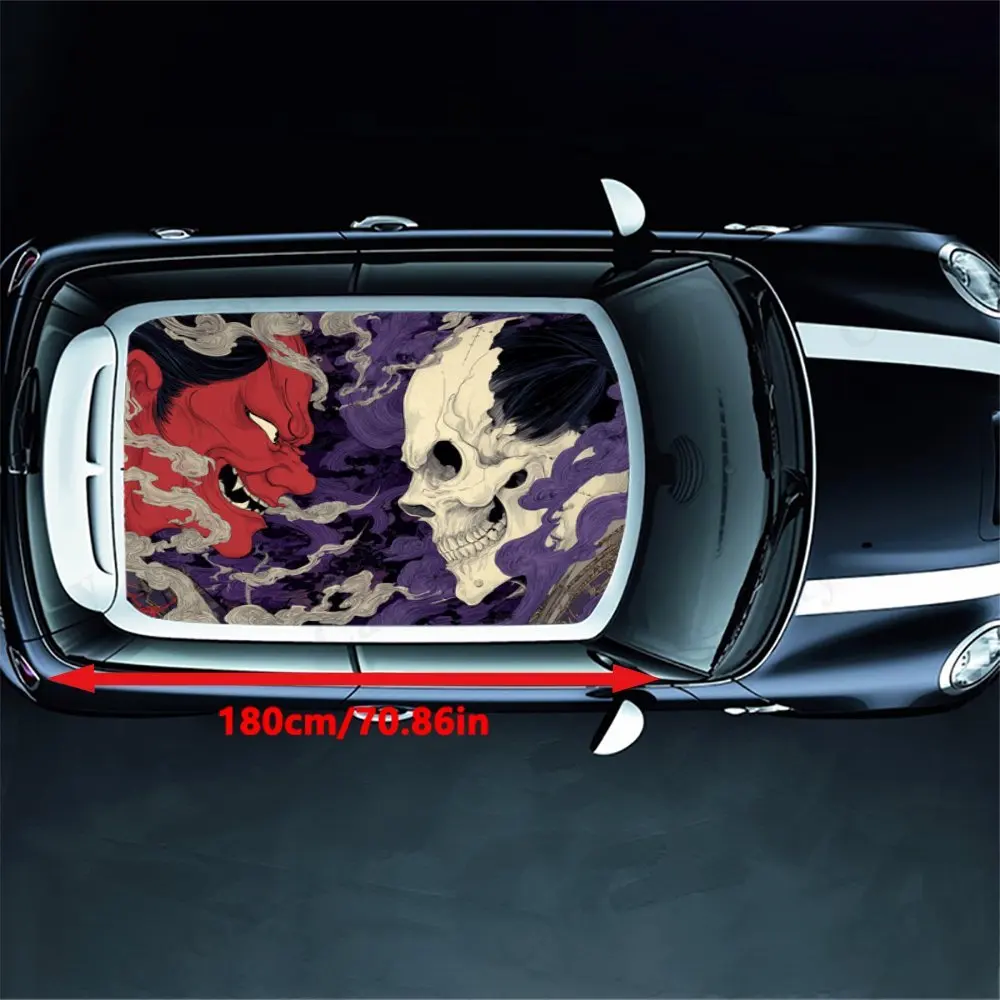 ملصق سقف السيارة Nether Ghost Confrontation، ملصق فينيل للسيارة ذاتي اللصق من مادة PVC المقاومة للماء، ملصقات حماية لتزيين السيارة، E #2