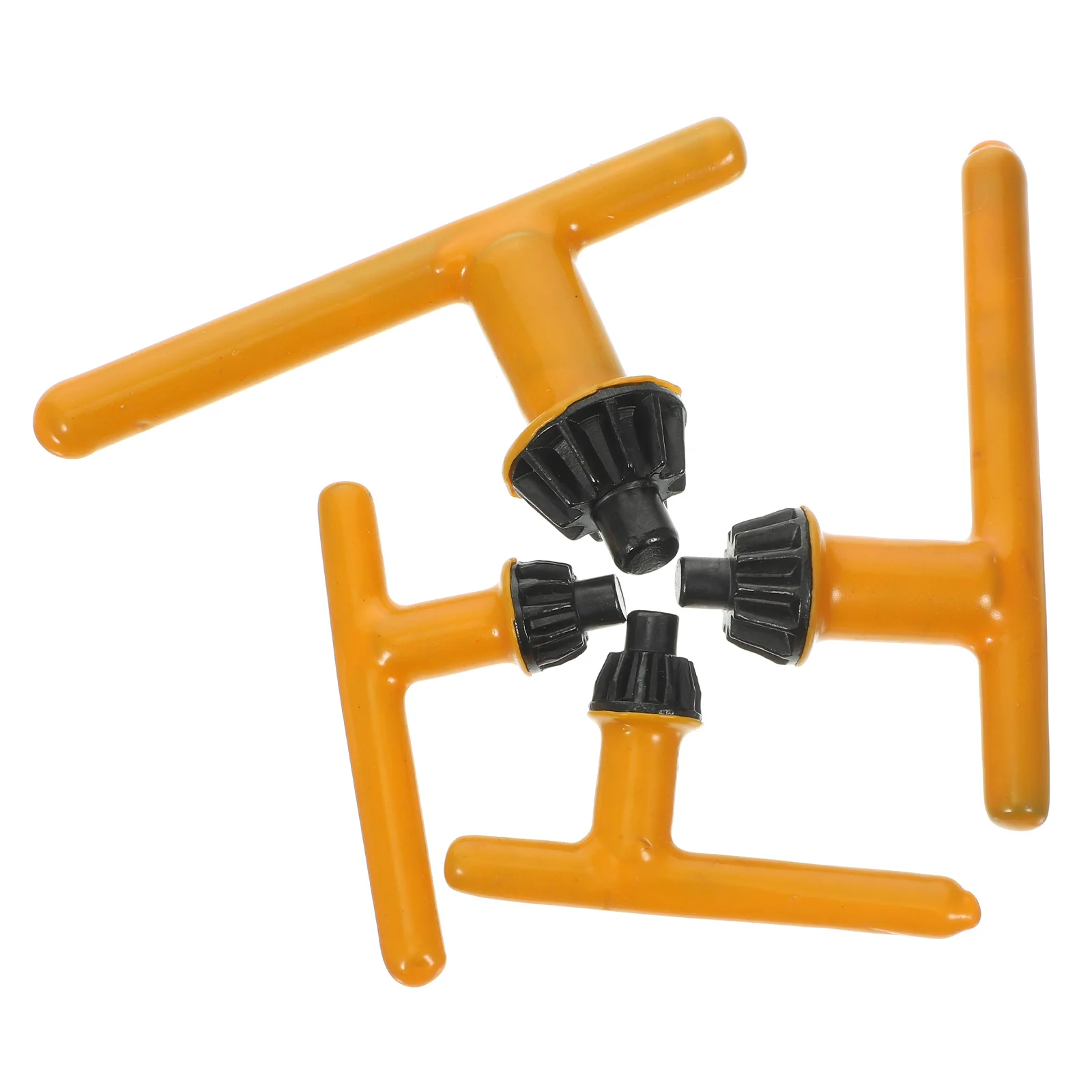 4 pçs chave de mandril de broca em forma de t substituição para chave de imprensa de broca elétrica multi-tamanho alça de borracha de aço ferramenta de fixação