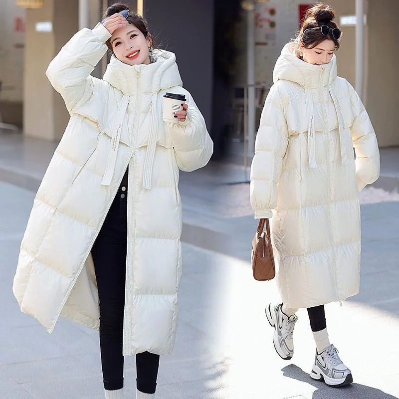 Fashion Over Wear New Cotton-Padded Jacket Female Korean Large Size High Quality Hooded Down Coat Women Parkas Long Outer Wear