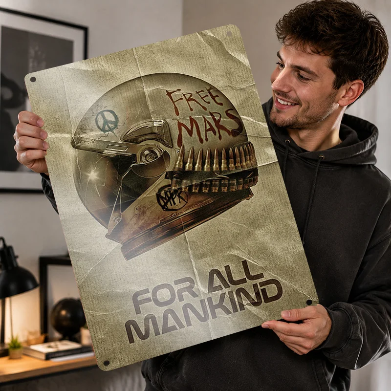 For All Mankind Printed Posters Customized Metal Sign Collectible Deep Universe Graphic Wall Art Suited To Cosmic Collectors