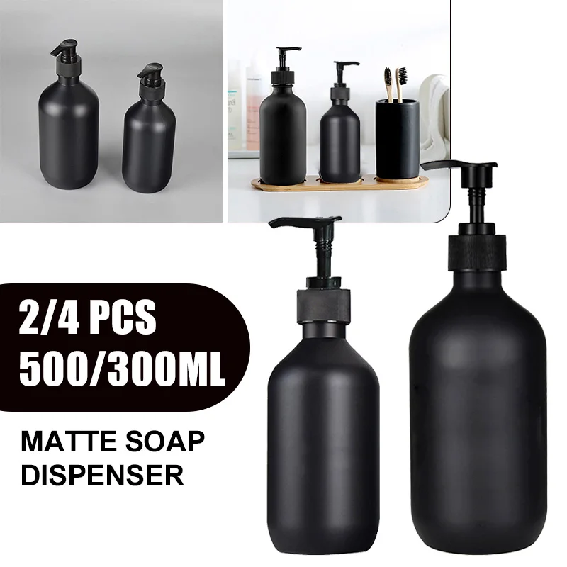 2 PCS 300/500ML Shampoo Dispenser Bottle Refillable Kitchen Dish Bathroom Shower Gel Soap Lotion Conditioner Empty Cantainer