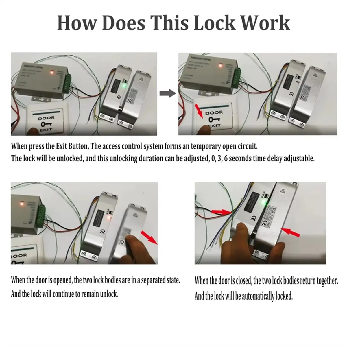 ABAN Electric Drop Fail Secure Mode DC12V/24V with Adjustable Time Delay Close When No Power
