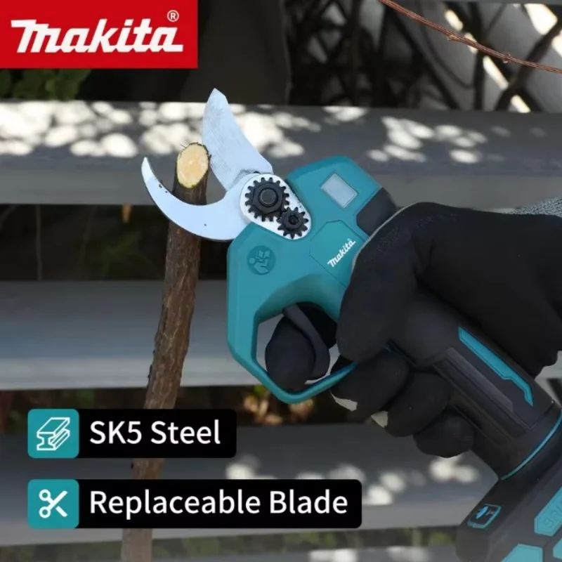 makita-18v-brushless-electric-pruning-shears-wireless-garden-branch-trimming-scissors-with-led-screen-for-precision-cutting