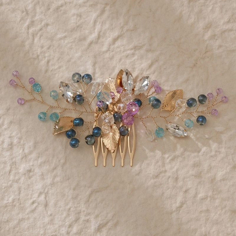 New Wedding Hair Accessories Hair Clips Hairpin Crystal Bride Headdress for Women Faux Pearl Barrettes Hair Combs Hair Decor image 2