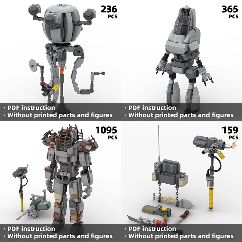 

Фоллоут! Коллекция строительных блоков представляет собой механический робот-скаутинг с подробными научно-фантастическими роботами и сложным дизайном.