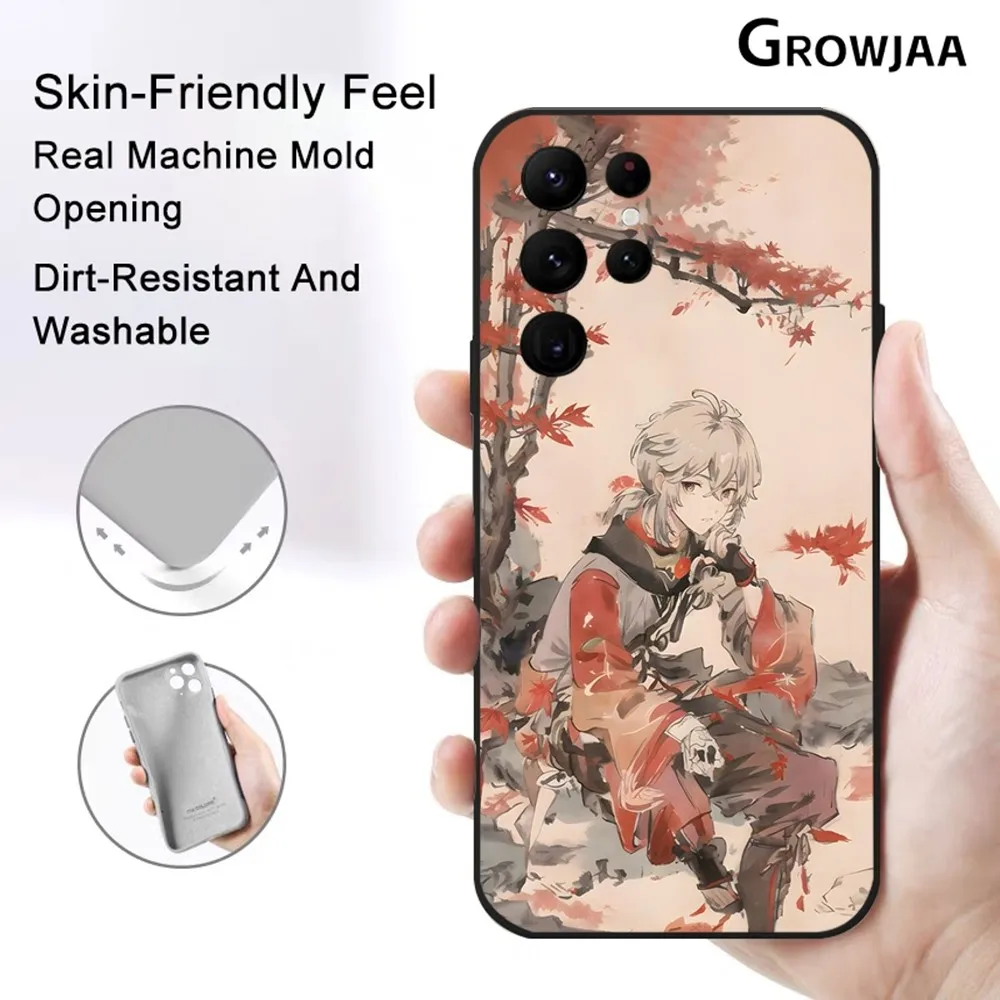 Genshin Impact Vintage Painting Phone Case, capa protetora de silicone para Samsung Galaxy S24 Ultra S22 S23 Ultra S21 S20