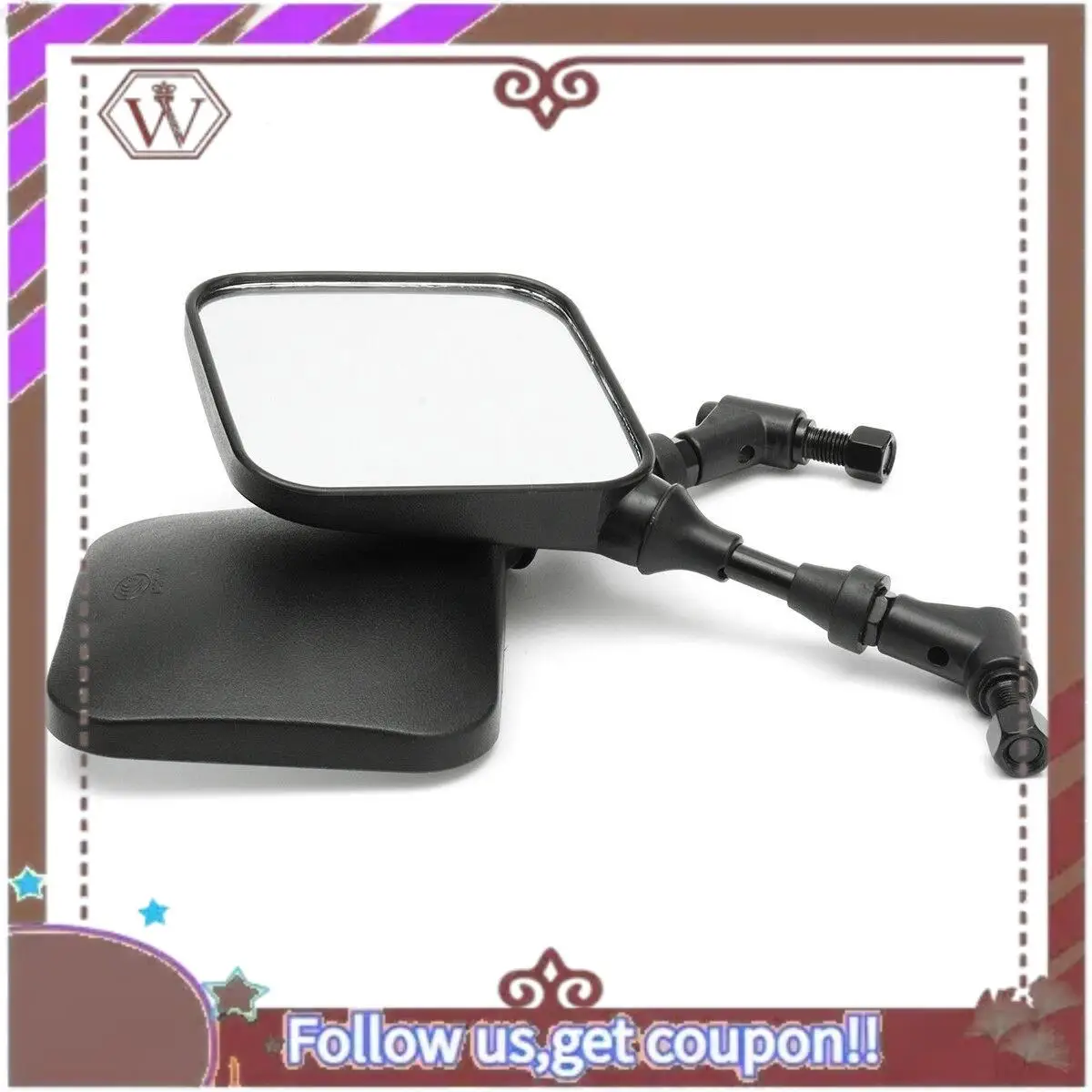 

A57E-2Pcs Motorcycle Rear View Mirror Black For Suzuki Dr 200 250 Dr350 Drz 400 Dr650
