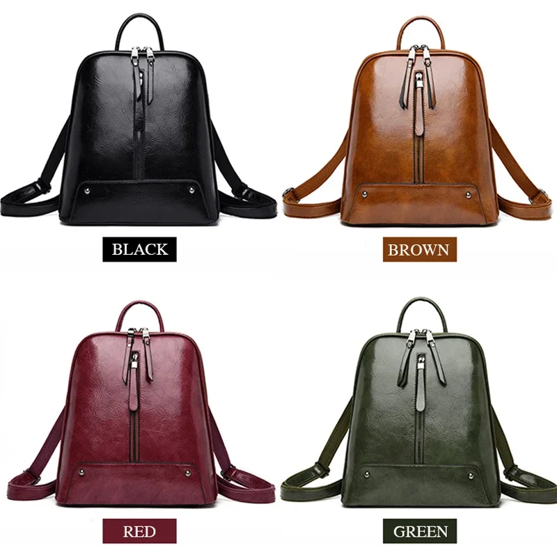 Women Leather Backpack Fashion Backpack Purse Female Travel Shoulder Bag Large Capacity School Bags for Teenage Girl L57