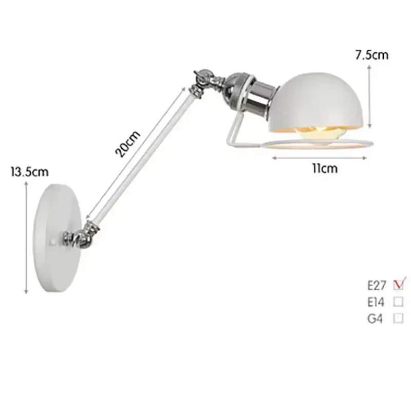 

Настенный светильник с длинным поворотным кронштейном, винтажный прикроватный светильник, домашнее освещение лестницы, кабинет, спальня, лампы без лампы