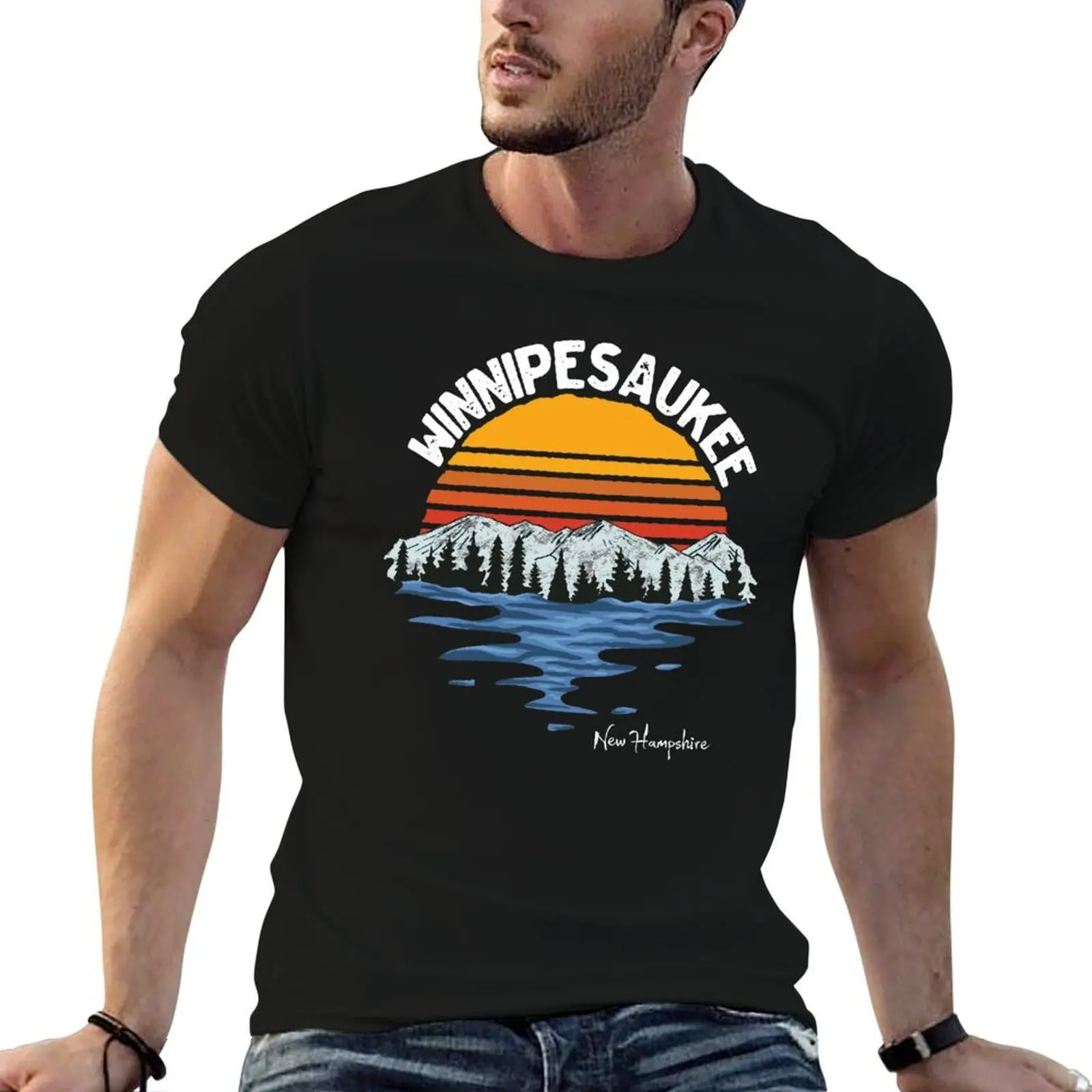 

Vintage Lake Winnipesaukee New Hampshire Souvenir T-Shirt anime t shirts oversize man tshirt t shirt man plain T-Shirt