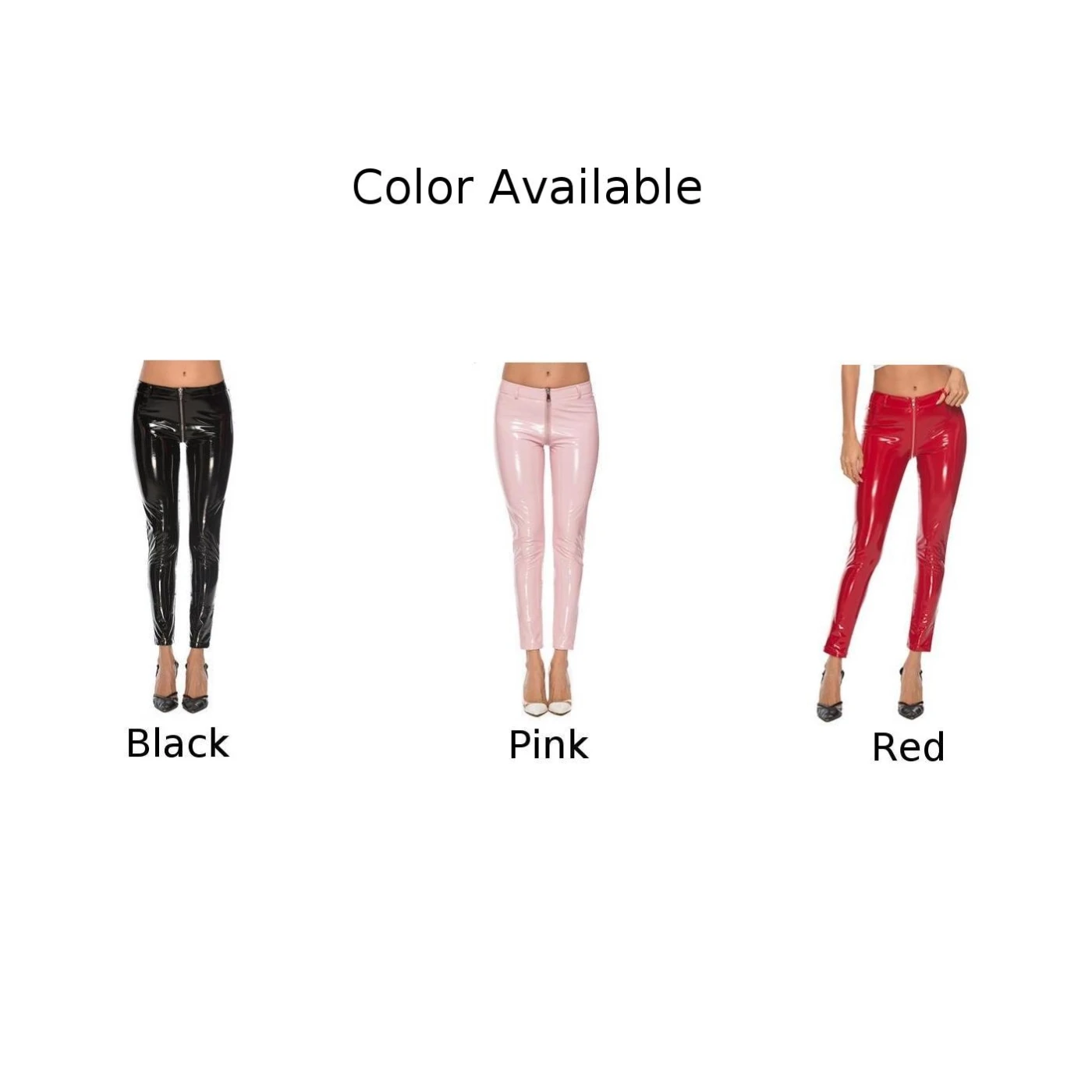 Brand New Womens Pants Leggings Female High Waist Ladies PVC Leather Shiny Pants Skinny Stretch Trousers Wet Look