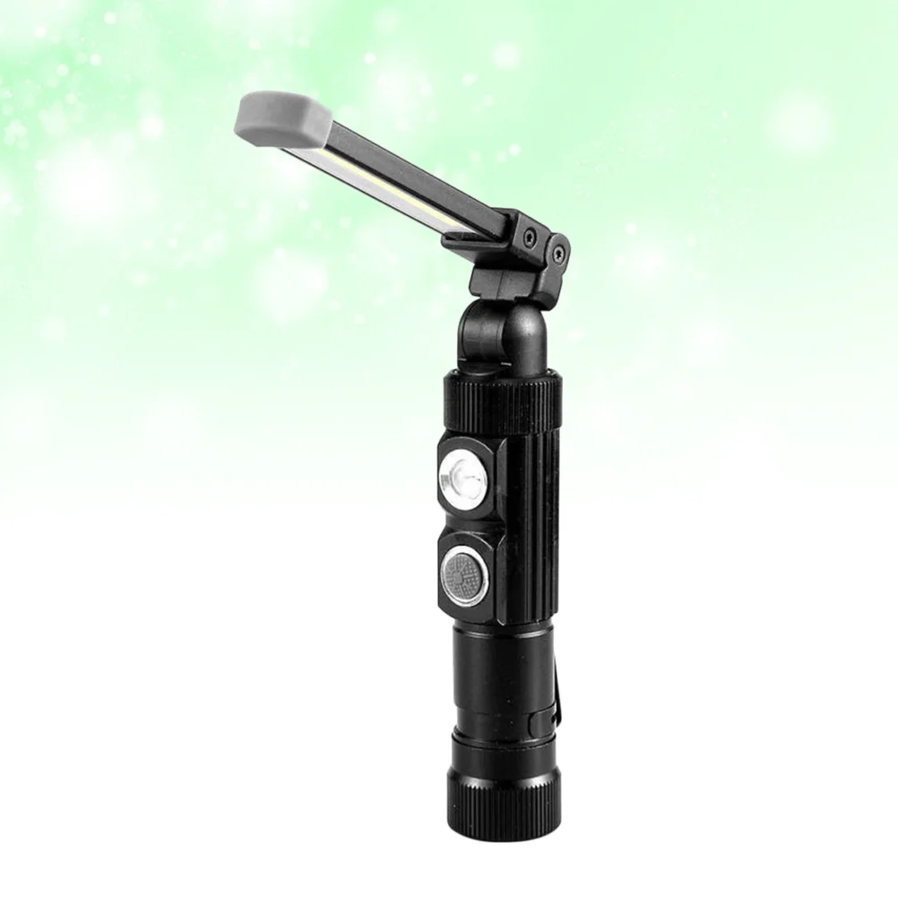 مصباح فحص العمل المغناطيسي Cob أسود USB قابل للطي قابل لإعادة الشحن للتخييم في الهواء الطلق مصباح تحذير أحمر مدمج